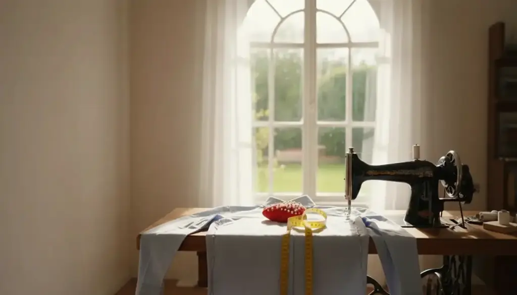 Illustrative still of a dress shirt laid flat with its side seams pinned for taking in